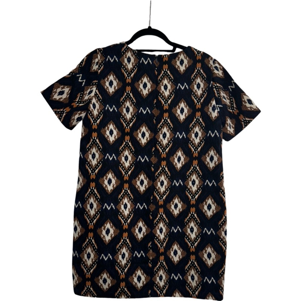 Very J Geometric Pattern Mini Dress - Black and Brown
